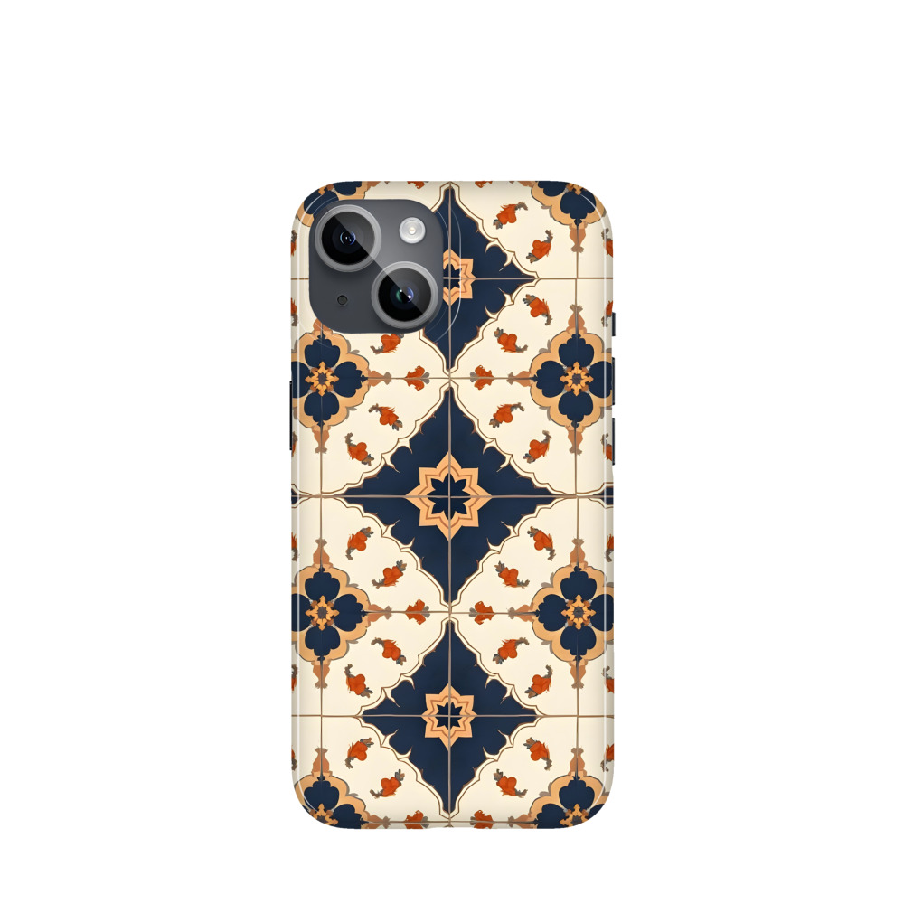 iPhone 14 Kunststoff Hülle Majolika-Karawanentraum - Beige