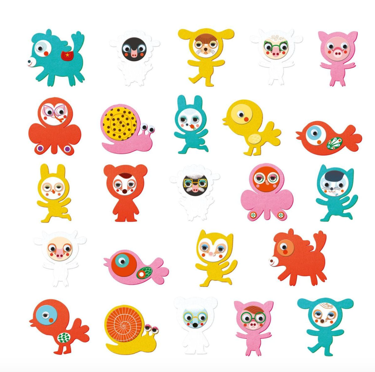 Djeco dj09050 Knutselset stickers Dieren