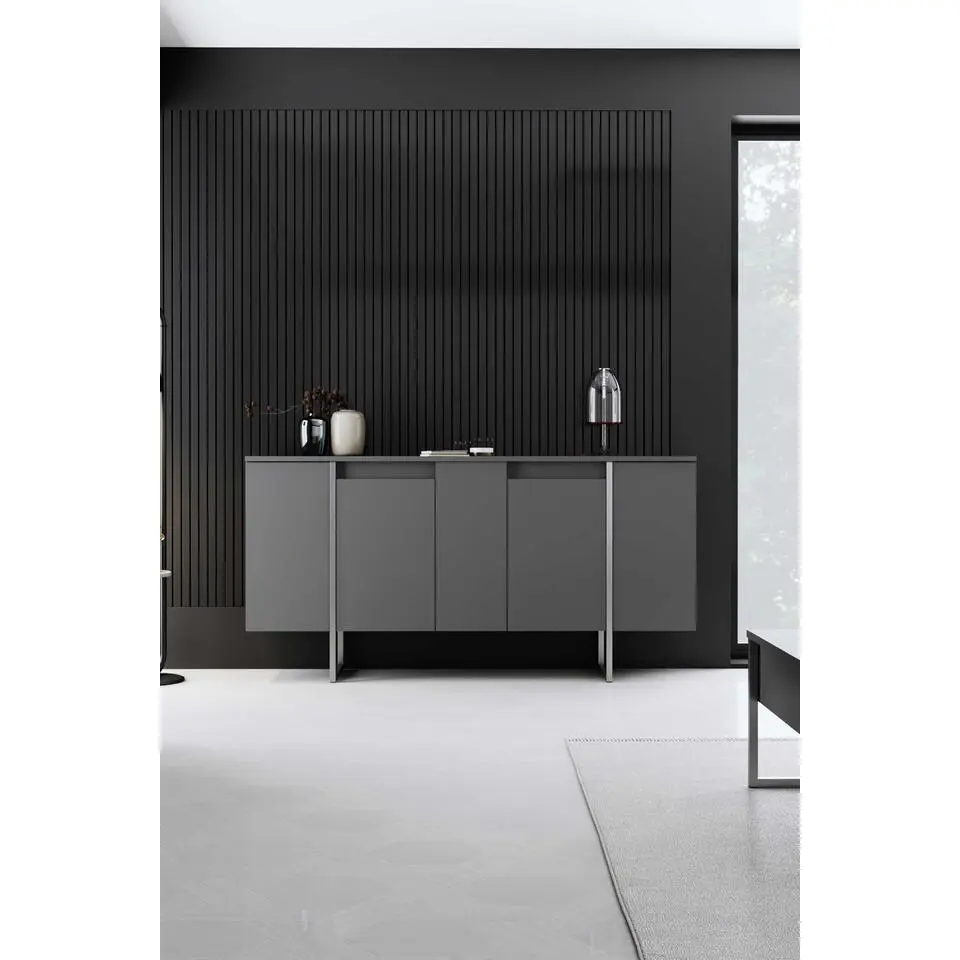 Modern dressoir: Woody Fashion Antraciet Zilver