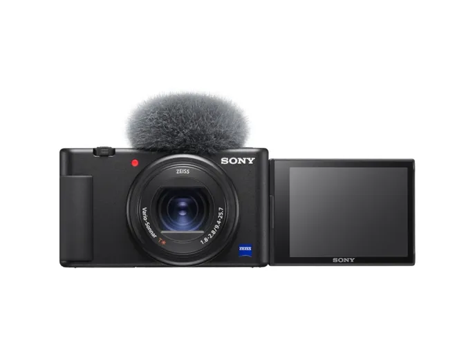 Sony VLOGCAM ZV-1A - Digitalkamera - kompakt - 20.1 MP - 4K / 30 fps - 2.7x optisk zoom - ZEISS - Wi-Fi, Bluetooth - sort
