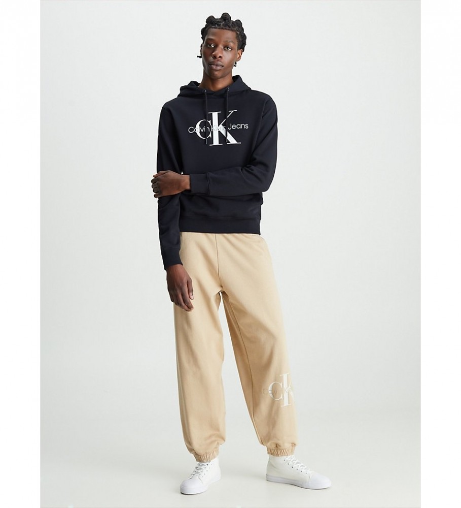 Moletom com capuz Calvin Klein Jeans Monogram Preto