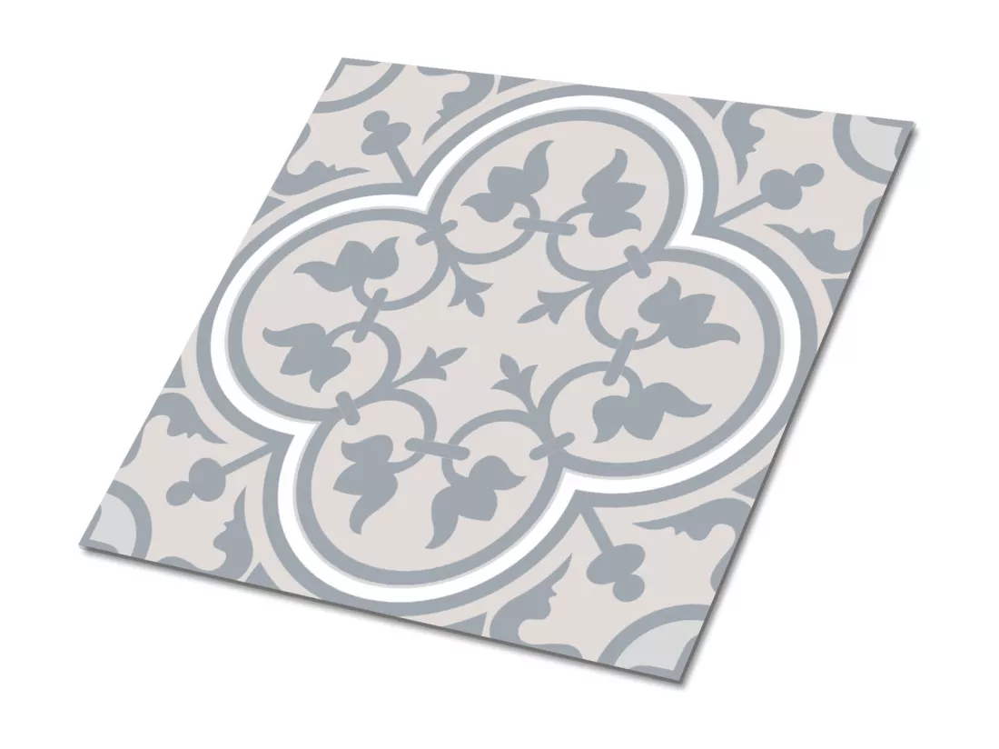 Carreaux autocollants PVC, Carrelage PVC adhésif - 9x30x30 - Motif floristique