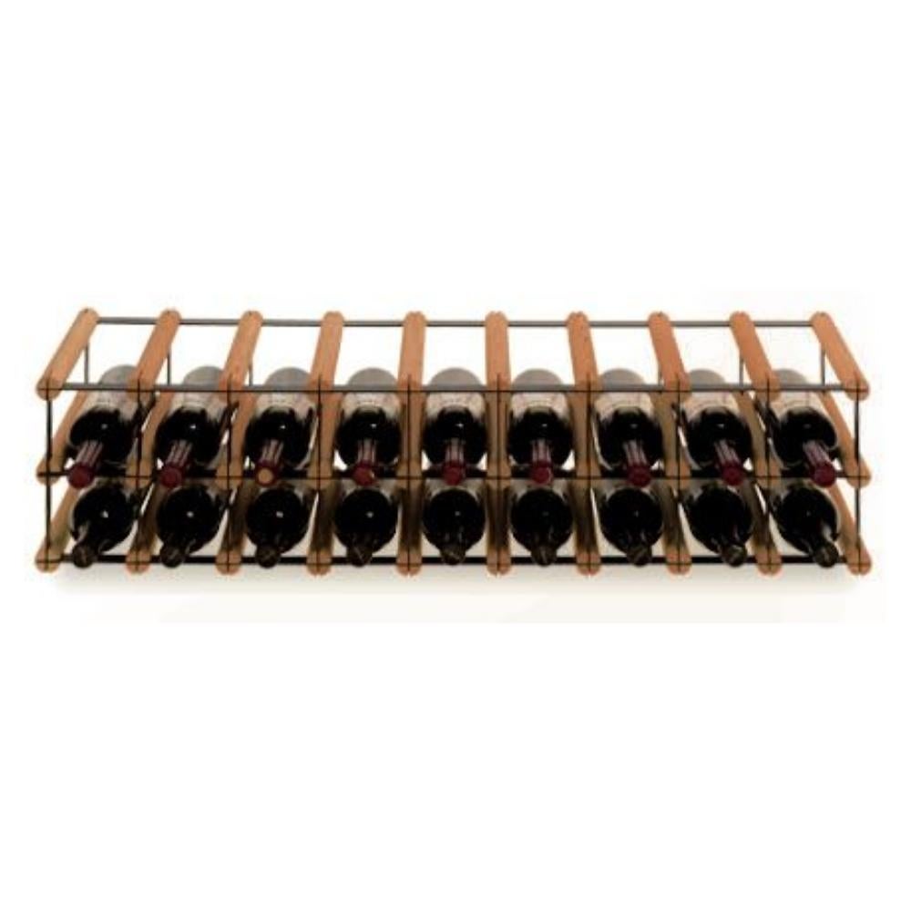 PROREGAL Modulair Wijnrek Vinotega Mod Metaal HxBxD 22,5 x 92,5 x 24,5 cm 9 x 2 Flessen Massief grenenhout Bruin Geolied