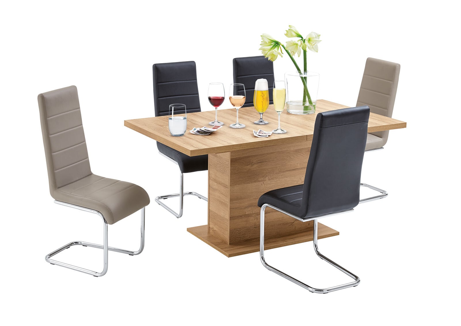 Schwingstuhl Jule Lederlook Braun