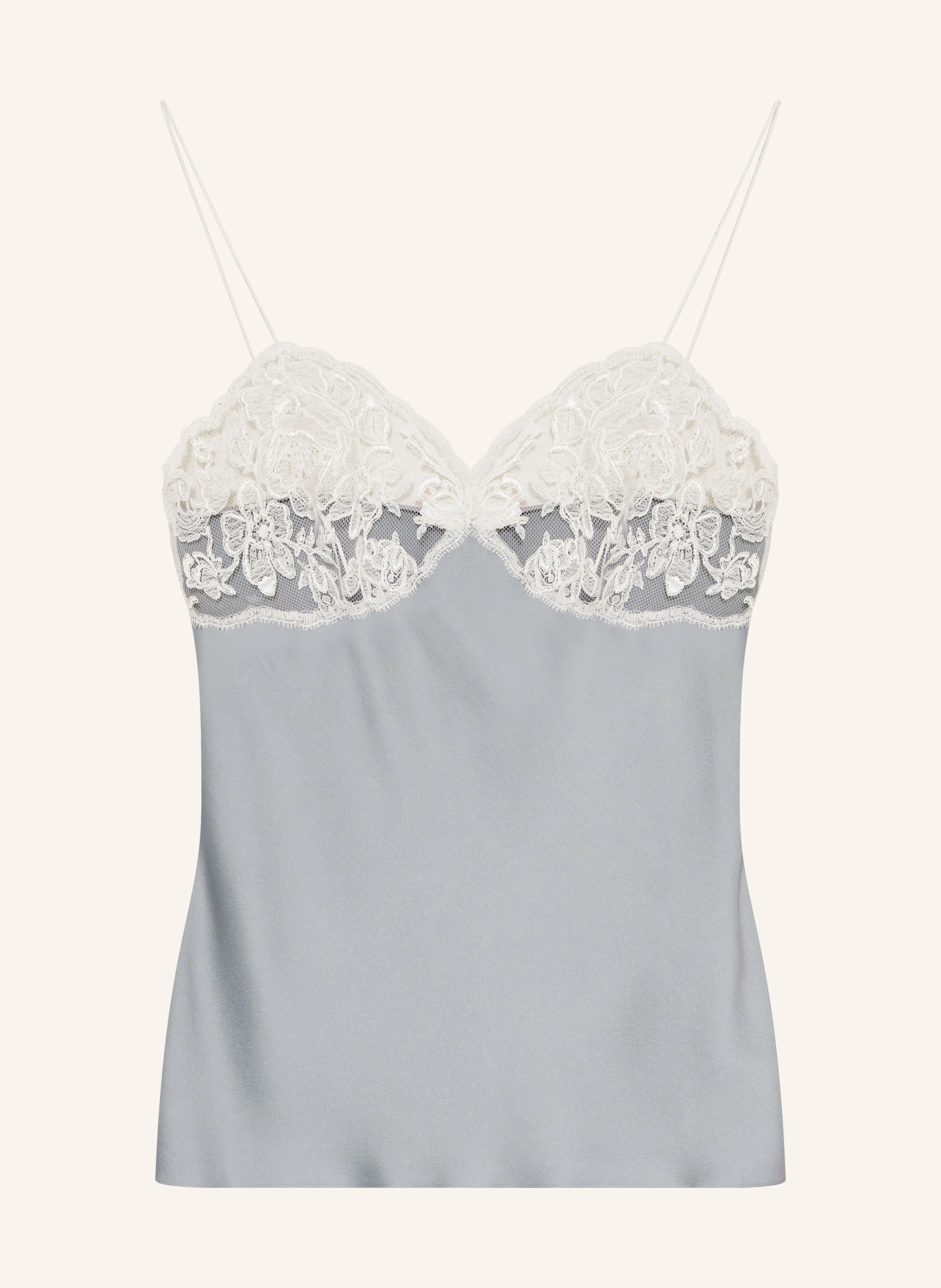 Chloé Blusentop aus Satin mit Spitze