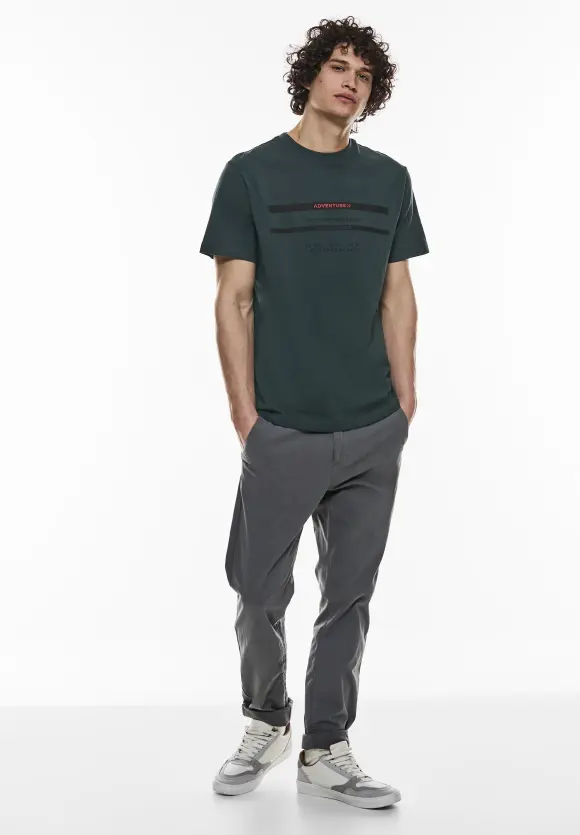 T-Shirt mit Brustprint - dark urban green