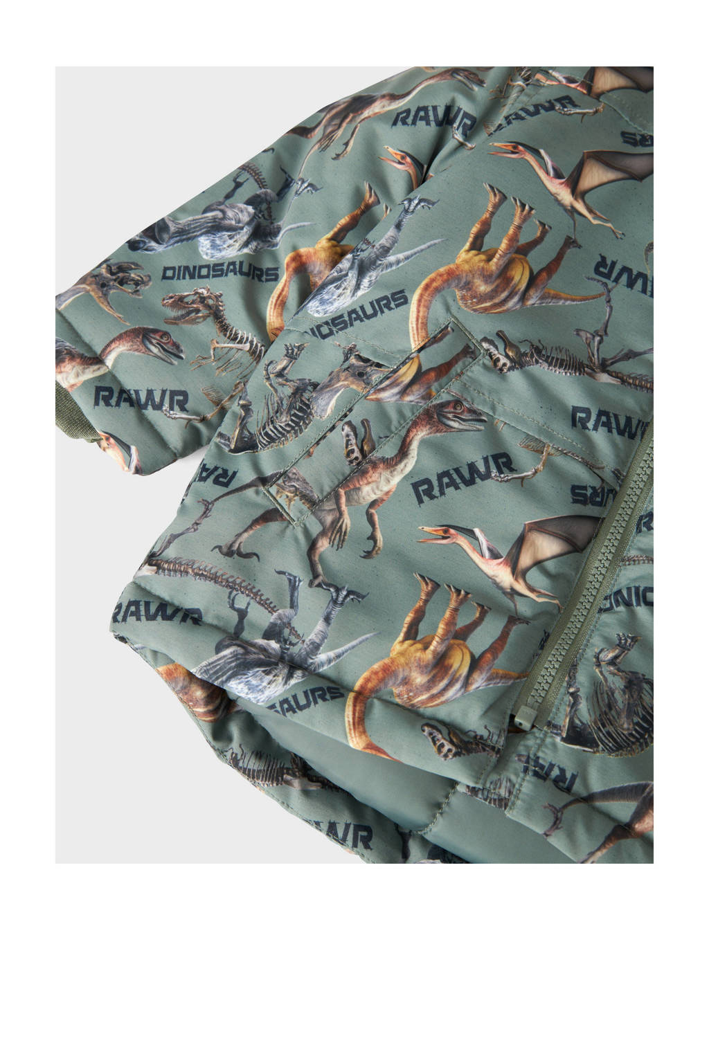 NAME IT winterjas NMMMAX met all over print zachtgroen/bruin/oranje