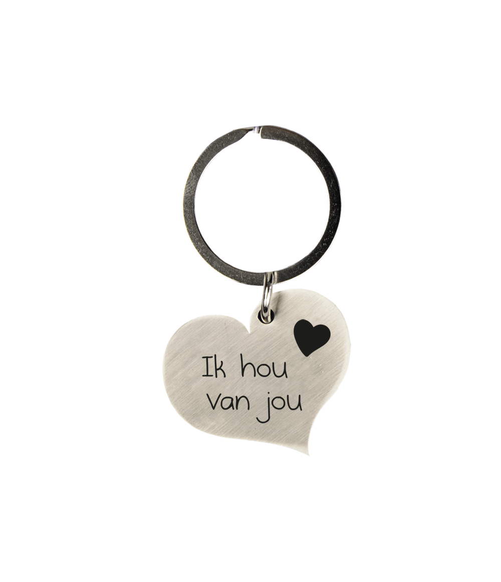 Sleutelhanger Ik Hou Van Jou Hart 10cm