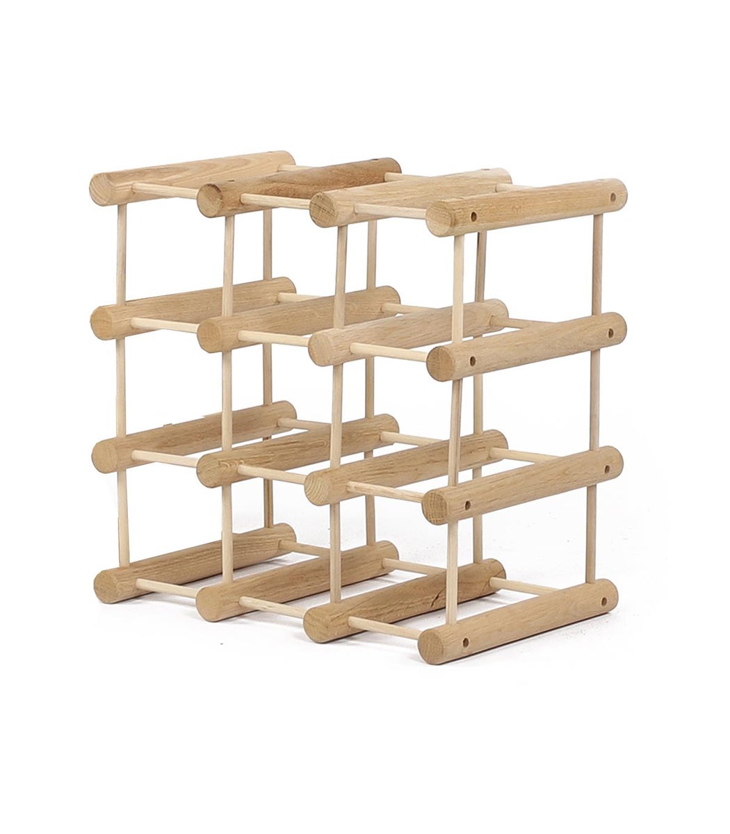 PROREGAL Modulair Wijnrek Vinotega Mod HxBxD 36 x 36 x 24 cm 1 x 9 Flessen Massief Eikenhout Geolied
