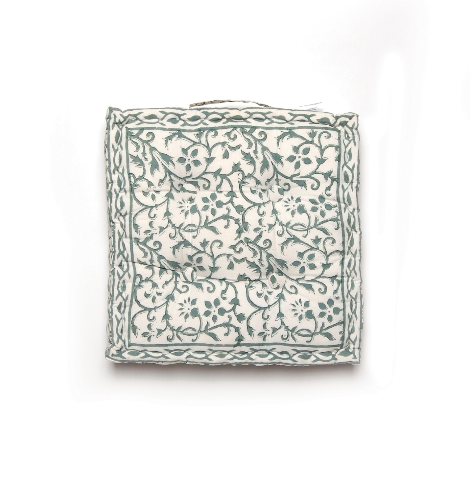 Sitzkissen 'Faiza', grün, weiß, L 40 cm, B 40 cm, H 8 cm von fischer's lagerhaus