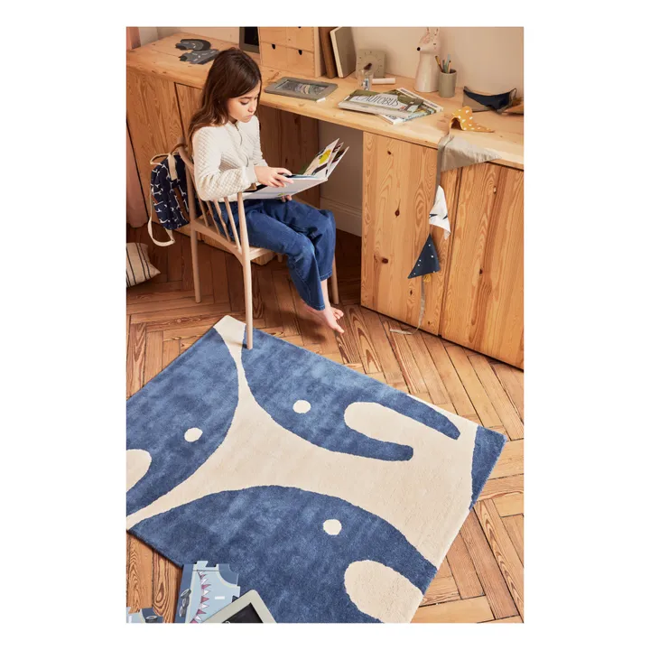 Bleuu-studio Tapis Eléphant | Bleu marine