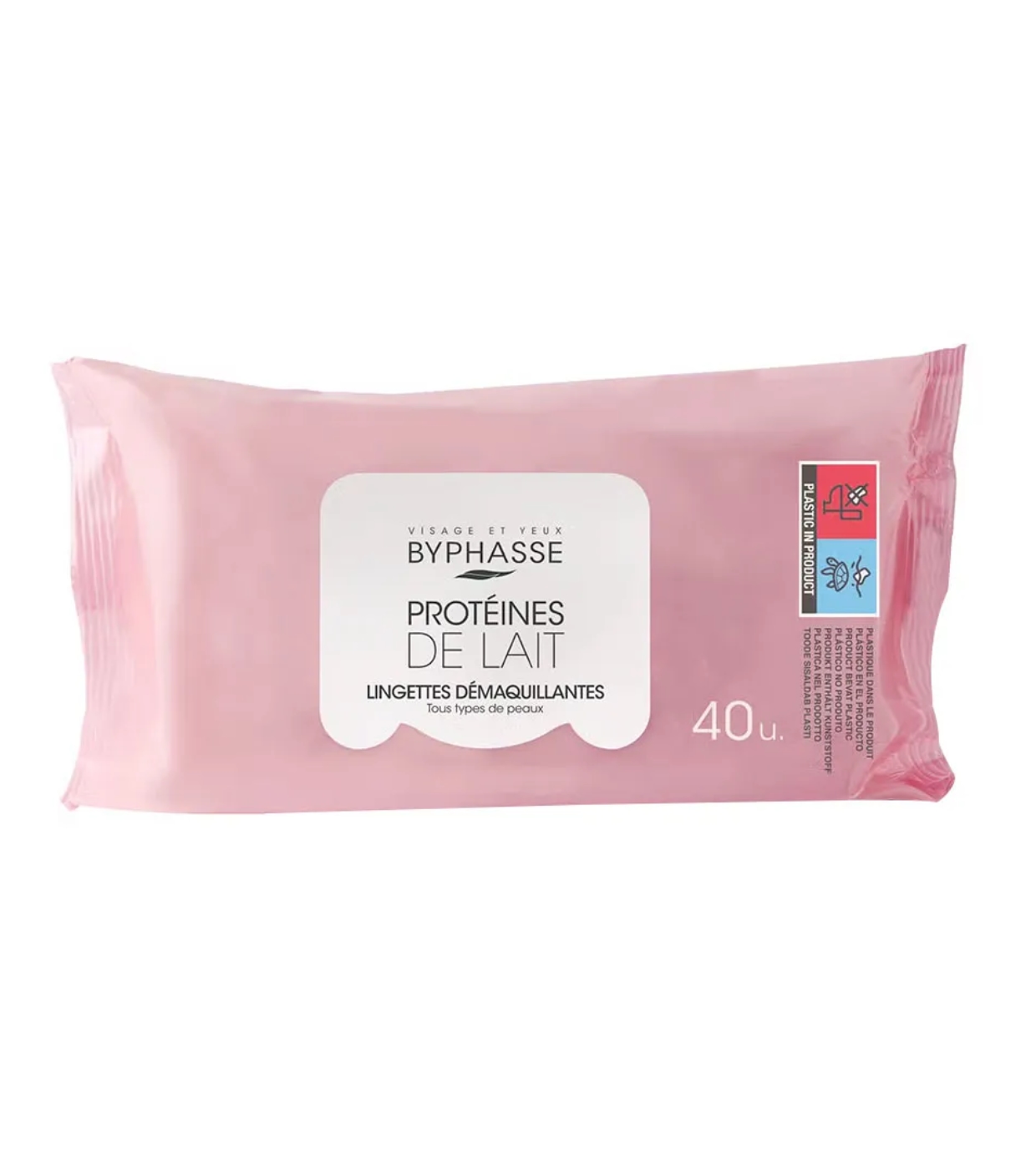 Byphasse - Toalhitas desmaquilhantes 40 unidades - Milk proteins