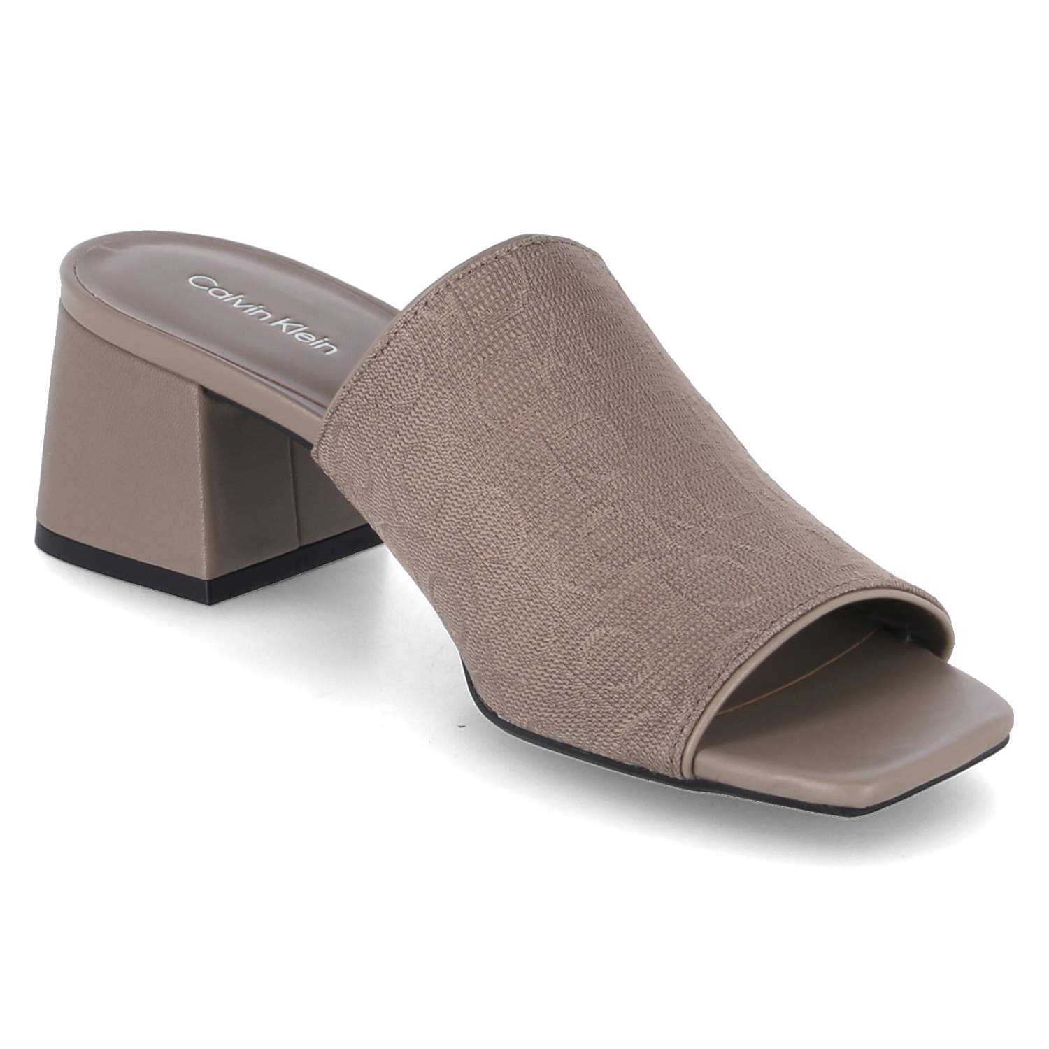 Calvin Klein Pantoletten HEEL MULE 45 MONO - 4 - taupe