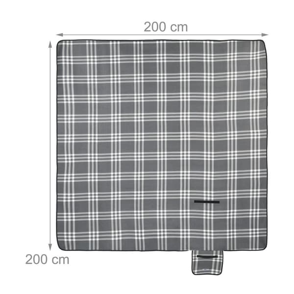 Piknikteppe 200 x 200 cm rutete
