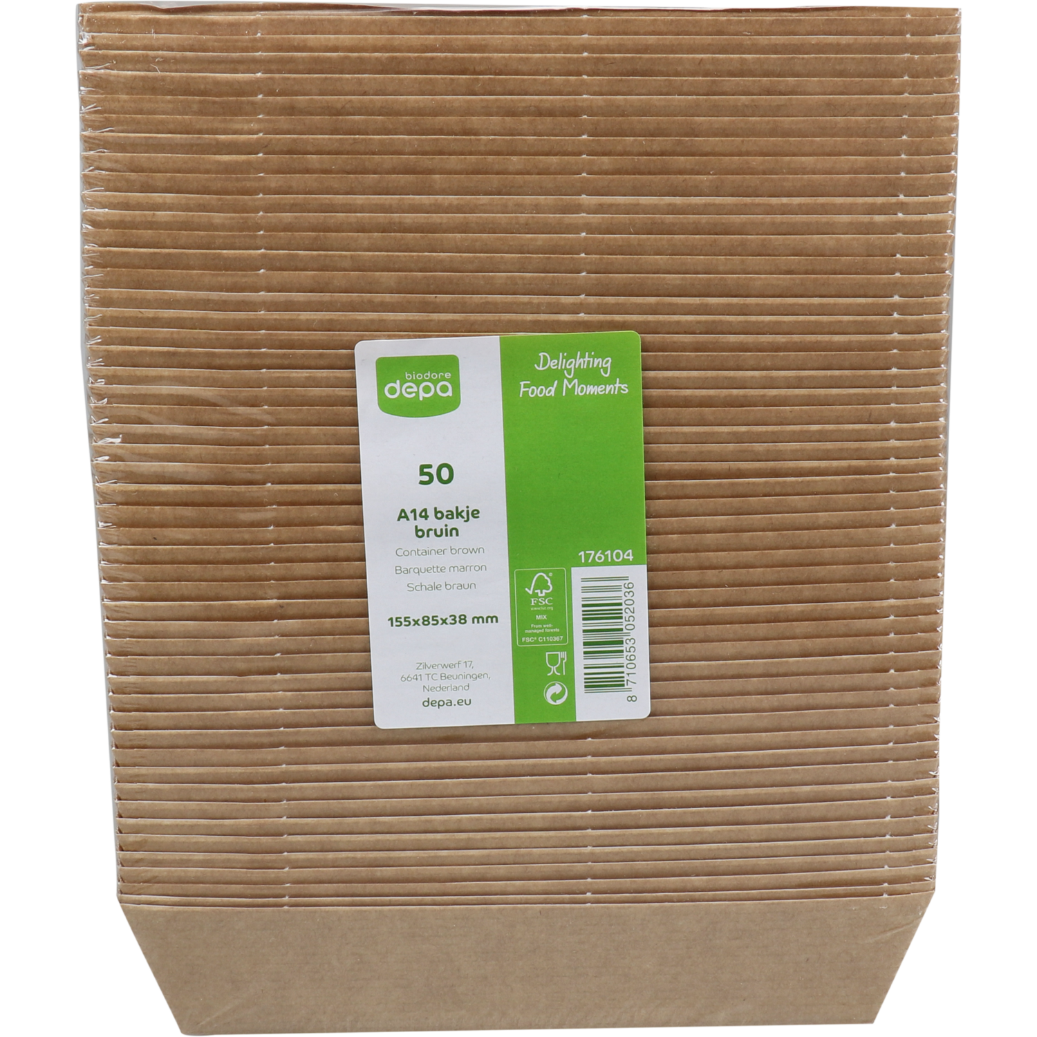 Depa Bak, Ersatzpapier, A14, Golfpapieren snacklijn, 157x88x35mm, bruin
