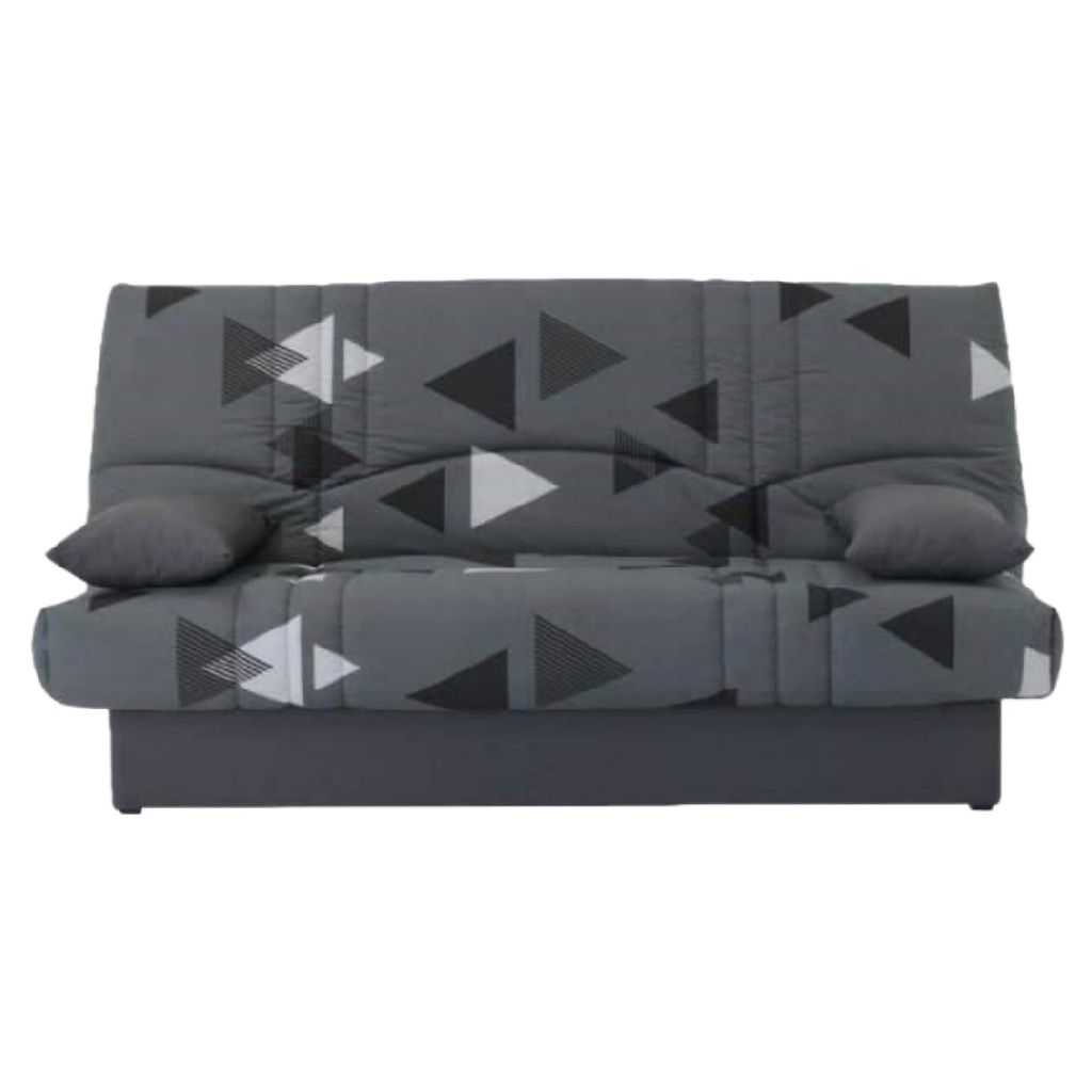 Canapé convertible 3 places à motifs géométriques gris