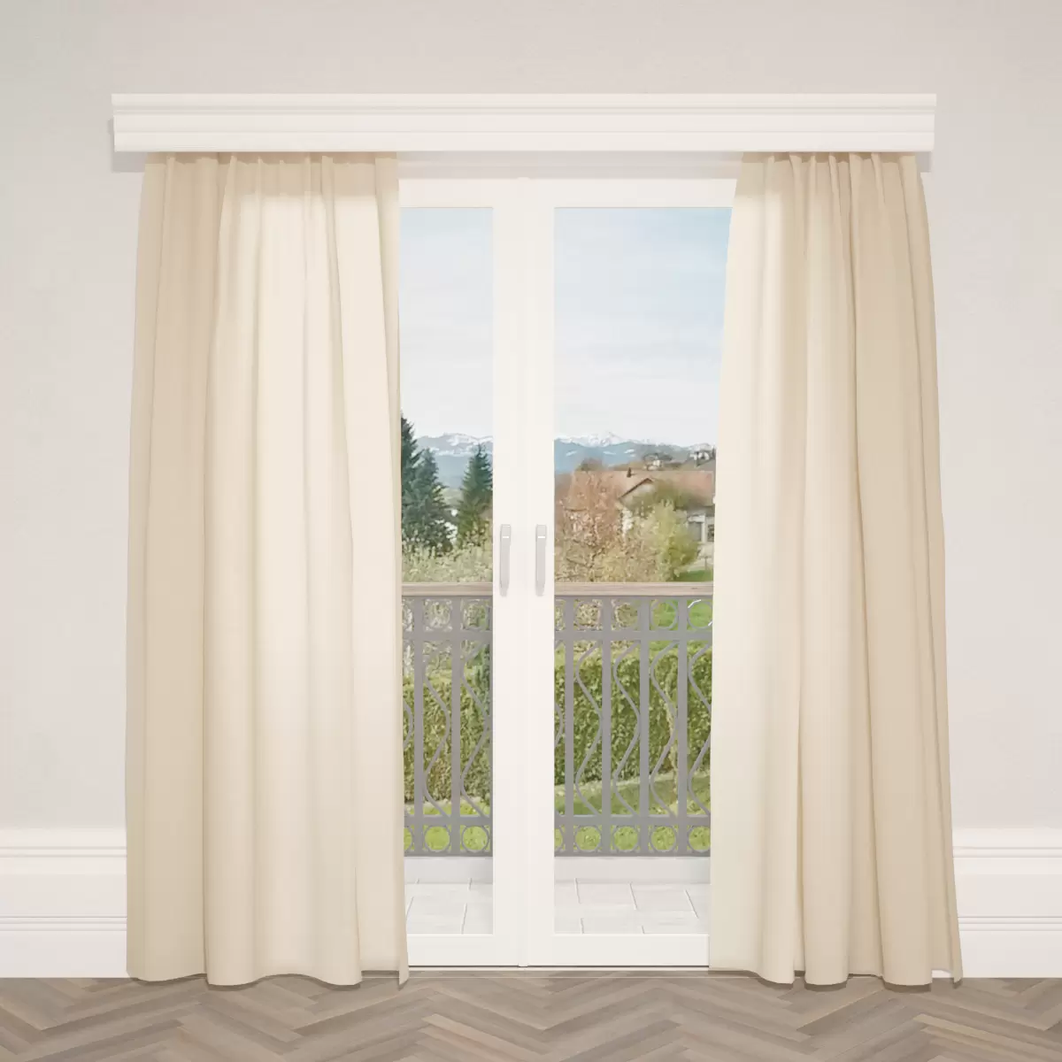 Nachtvorhang Jacquard Moiré Beige