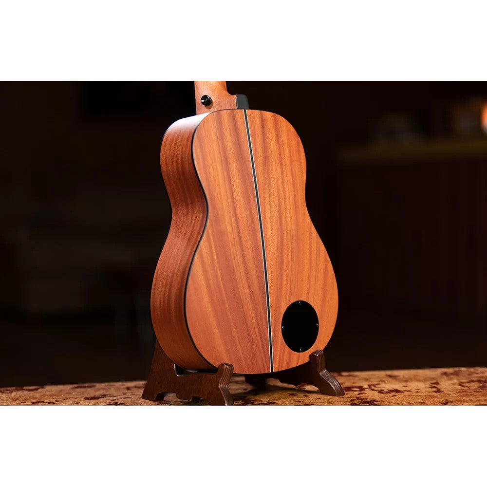 Ortega LIZZY-BSFL-GB Lizard Series Short Scale Uke Bass Natural fretloze E/A bas ukelele met gigbag