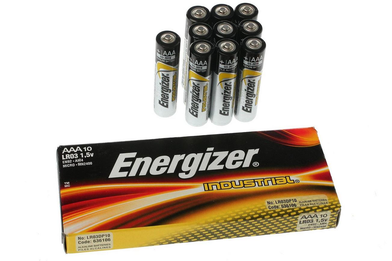 10 stuks Energizer Industrial AAA mini-penlite batterijen