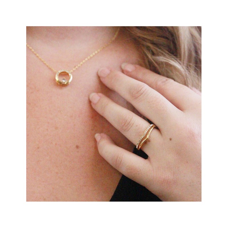 Bague Tiryns - Doré et Cristal