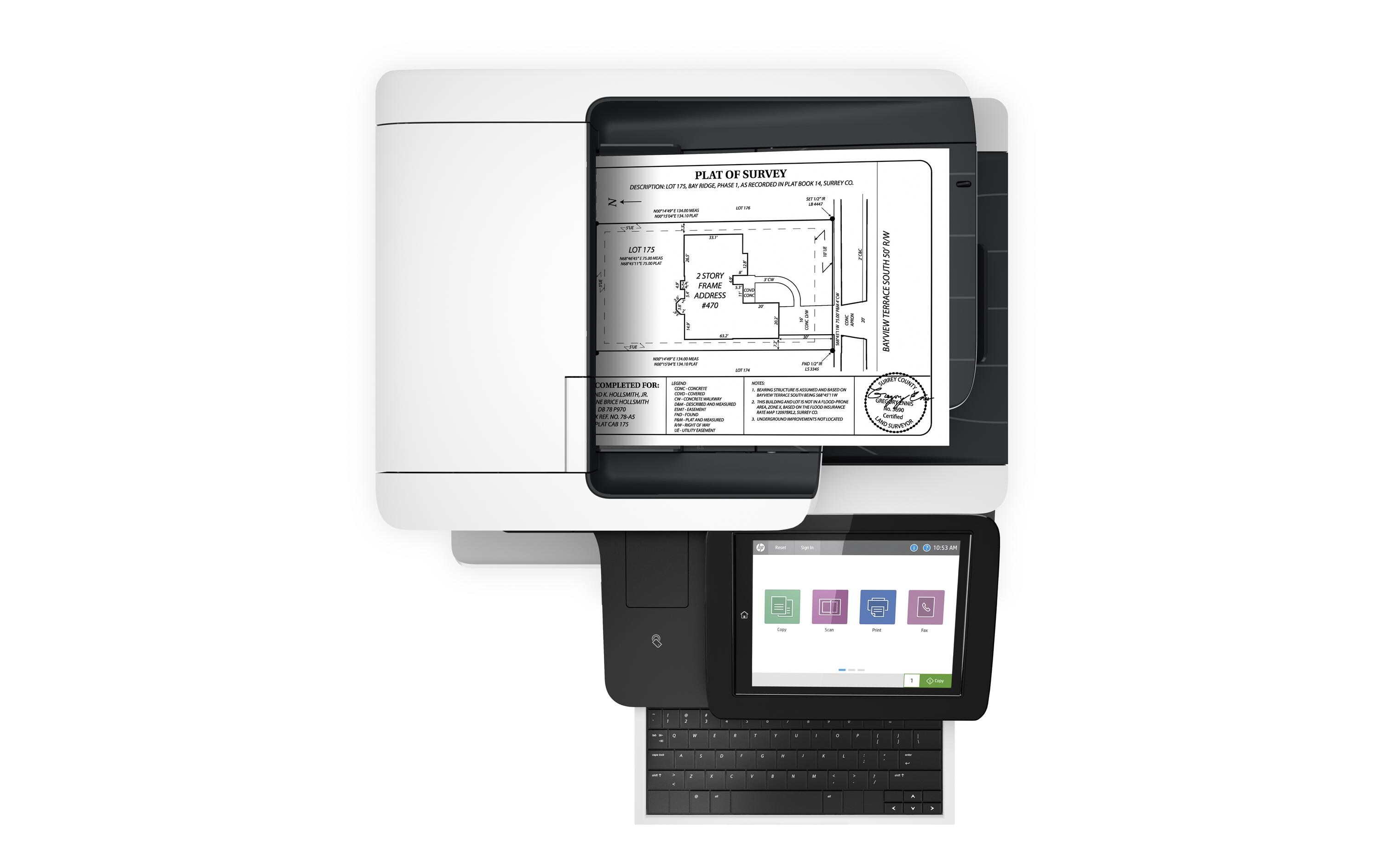 Multifunktionsdrucker LaserJet Enterprise Flow M528z<br>4-in-1-Monolaser-Multifunktionsdrucker mit Hochleistungsscanner