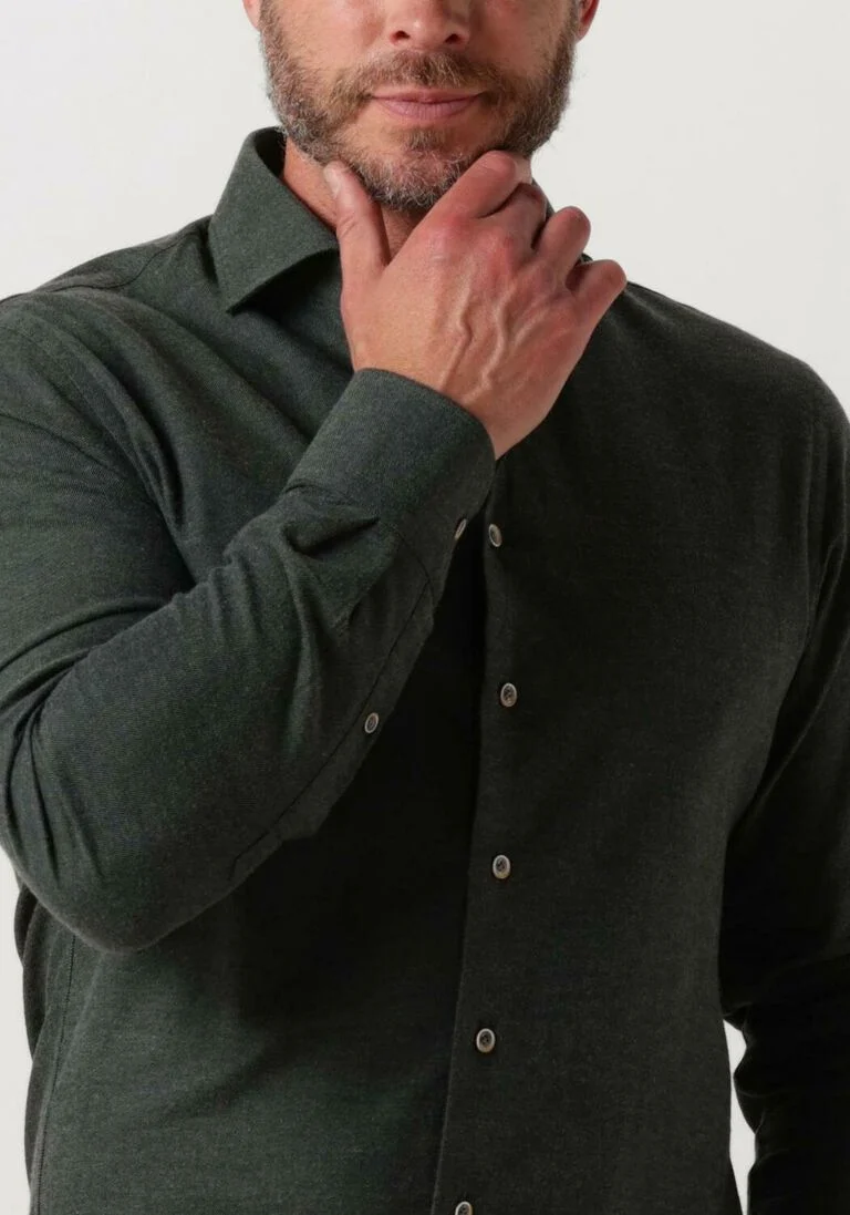 PROFUOMO groene profuomo casual overhemd twill brush