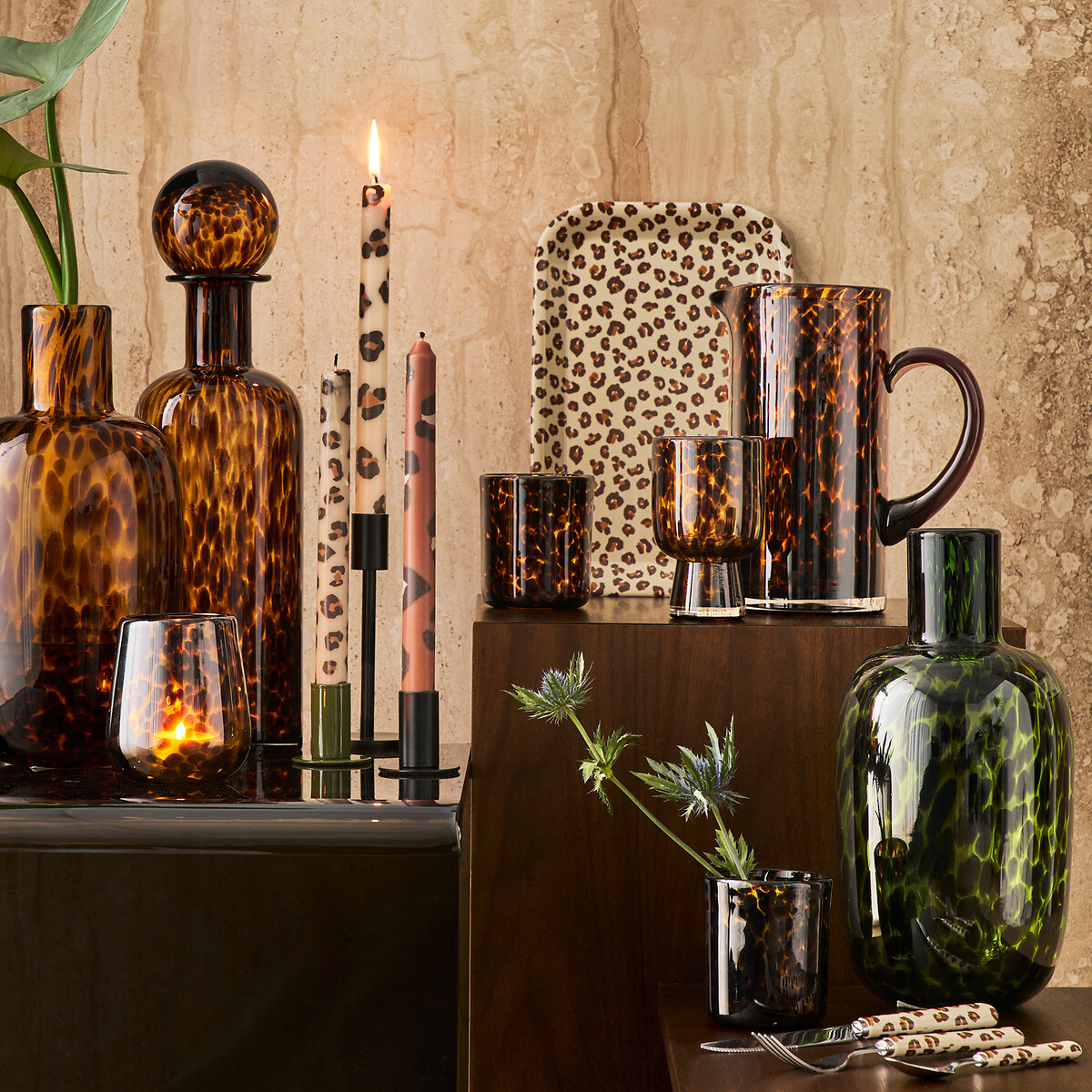 LA REDOUTE INTERIEURS<br>Conjunto de 6 taças de cristal âmbar, Fauvita