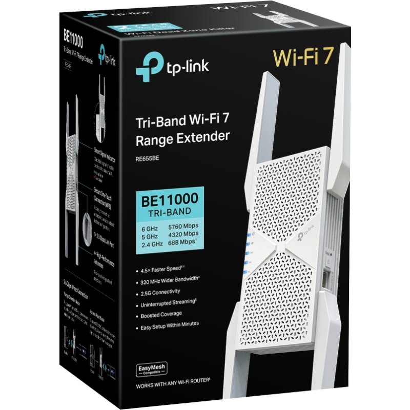 TP-Link BE11000 Émetteur et récepteur réseau Blanc 2500 Mbit/s