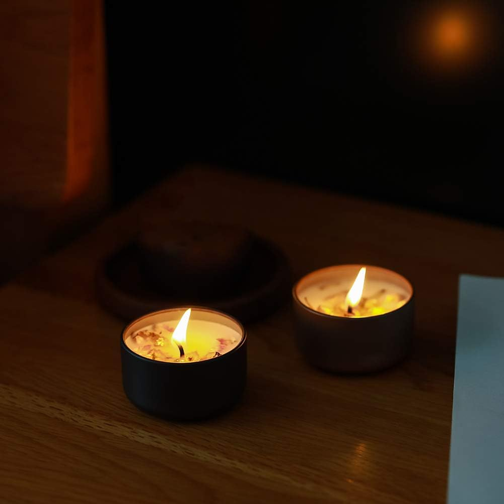 Duft Kerze in Dose Aromatherapie Sojawachs Kerze Home Deko Blumen - Vanille