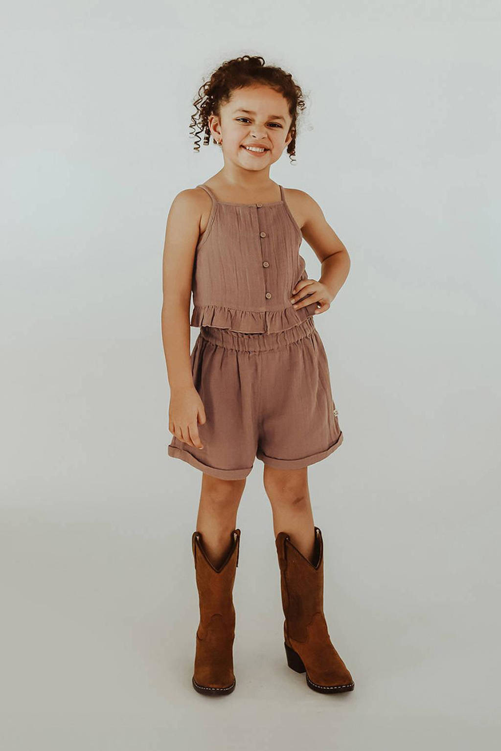 Your Wishes regular fit casual short Elianne bruin