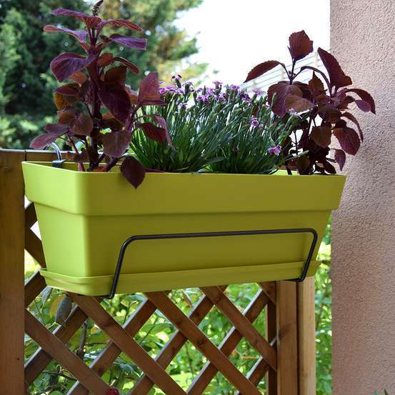 Support jardinière classique en fil (à accrocher), anthracite l. 18 cm
