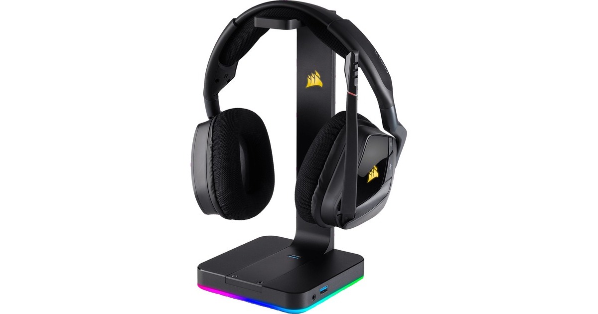 CorsairST100 RGB Premium Headset Stand met 7.1 Surround Sound houder  (Zwart)