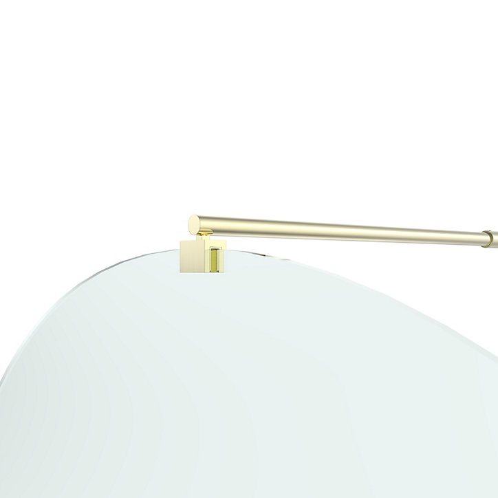 Paroi de douche à l'italienne arrondie l.120 x 195 cm, profilés alu finition doré satin, GoodHome Ledava