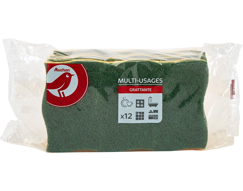 ESPONJA AUCHAN MULTIUSOS ABRASIVA 12UN