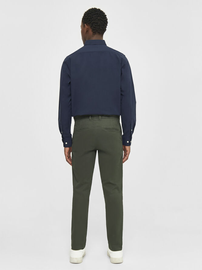 Knowledge Cotton Apparel LUCA slim twill chino pants - GOTS/Vegan Grøn