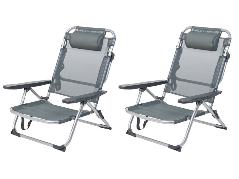 KOOR Strandstuhl Arieenzo, Dunkelgrau, 2 Stück Gemütliche Campingstühle
