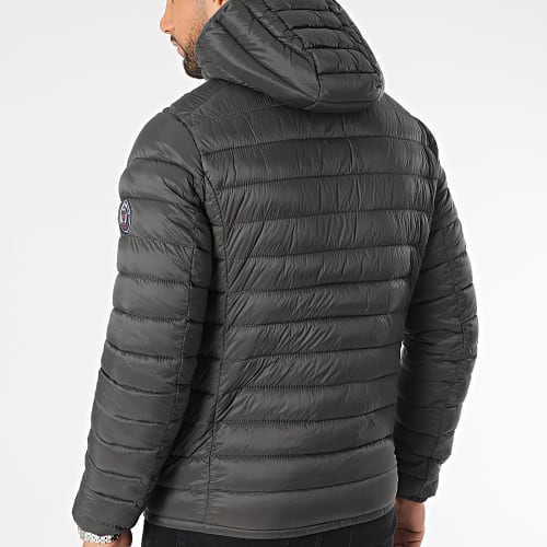 Doudoune Capuche A Carreaux Blighter Gris Anthracite