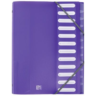 Oxford School Life - Trieur polypro 12 positions - disponible dans différentes couleurs