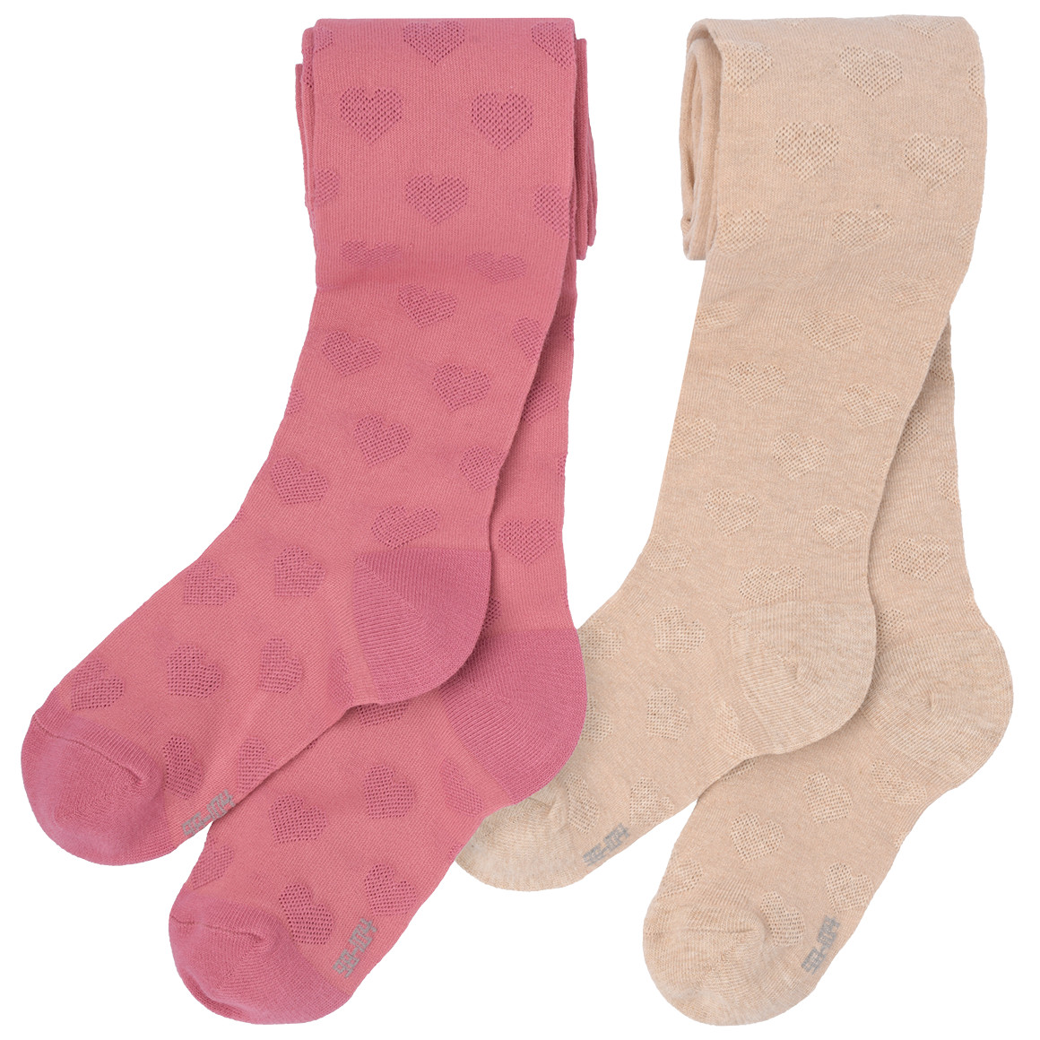 Topolino 2 Mädchen Strumpfhosen mit Ajour-Muster dunkelrosa / beige