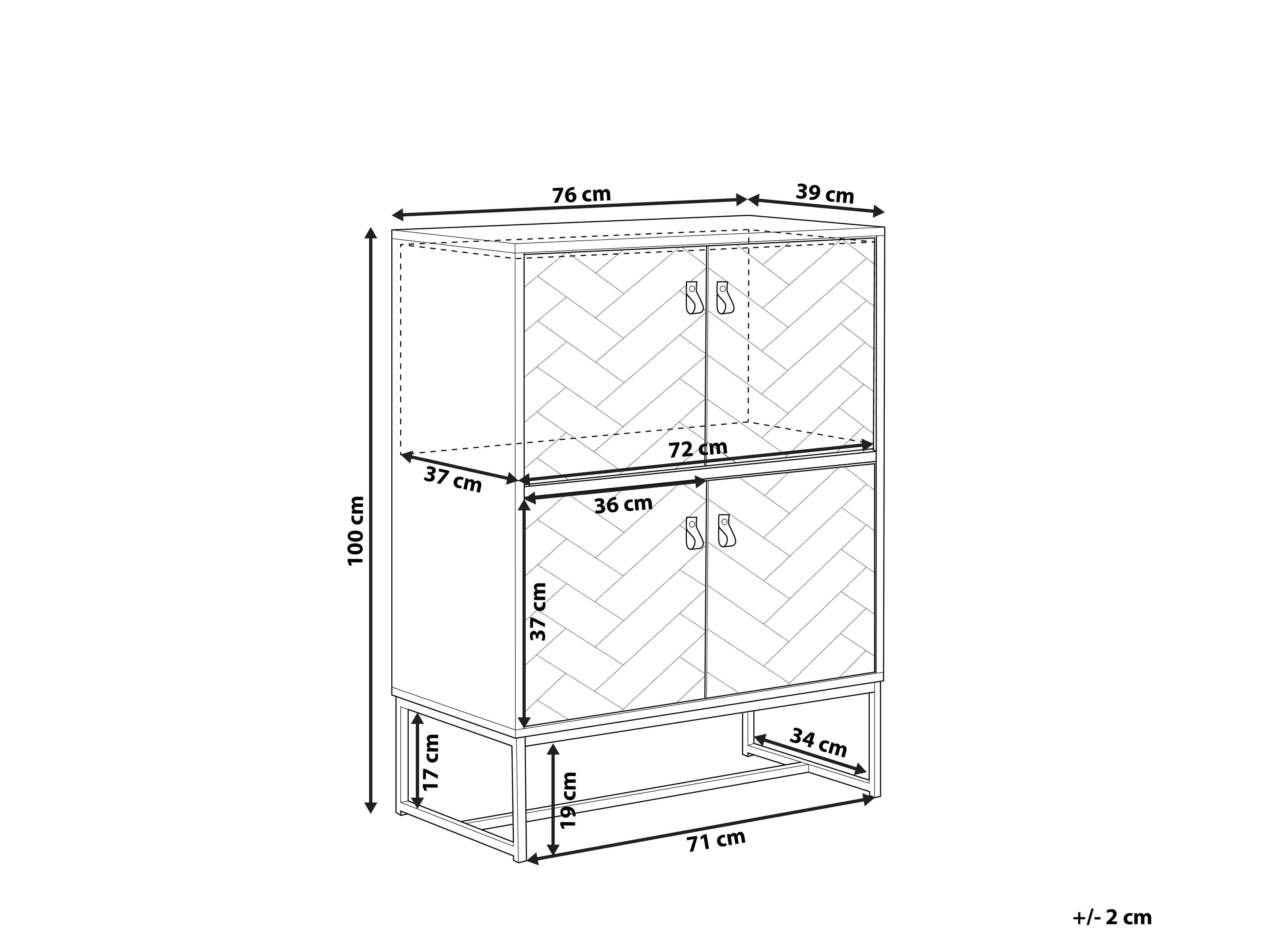 Kast NUEVA Lichtbruin/wit