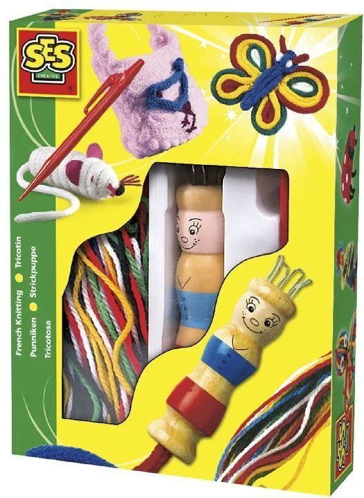 SES - Punniken - Set met Punnikpopje - Diverse Kleuren - Creatieve Hobby