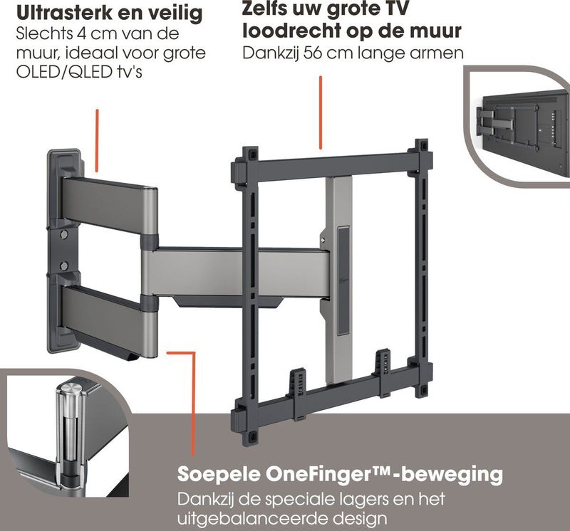 Vogel’s - ELITE Full-Motion+ - Tv-Beugel - Zwart - Geschikt voor 32 tot 65 inch