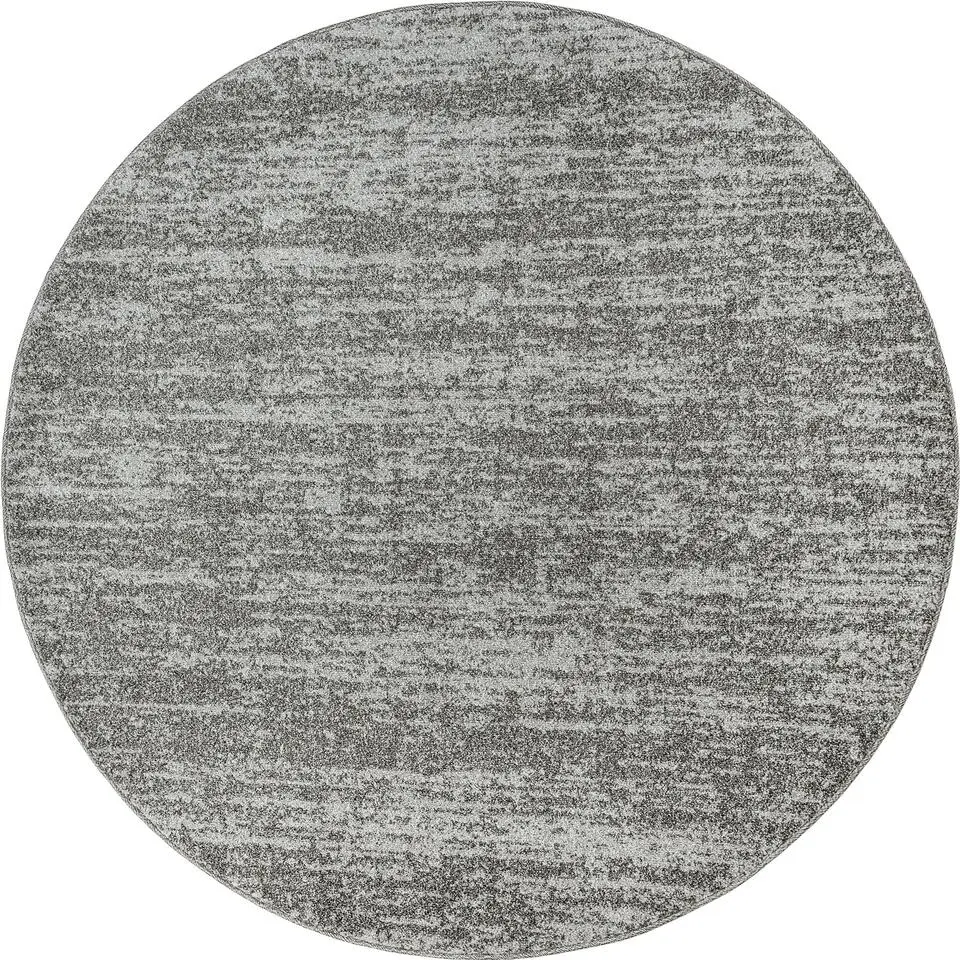 Relax Oslo - Laagpolig Effen Vloerkleed - Grijs - 120 CM ROND