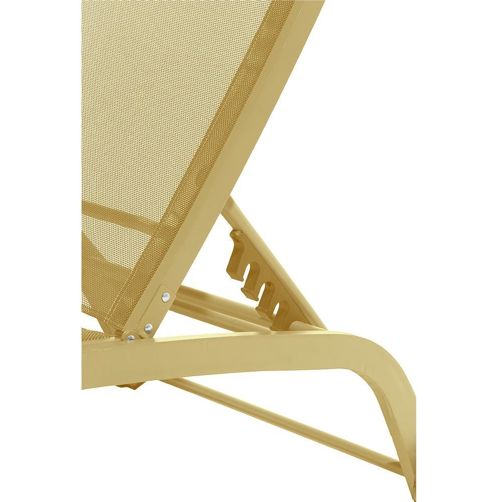Chaise longue Stockolm jaune 186x63xH32/90cm