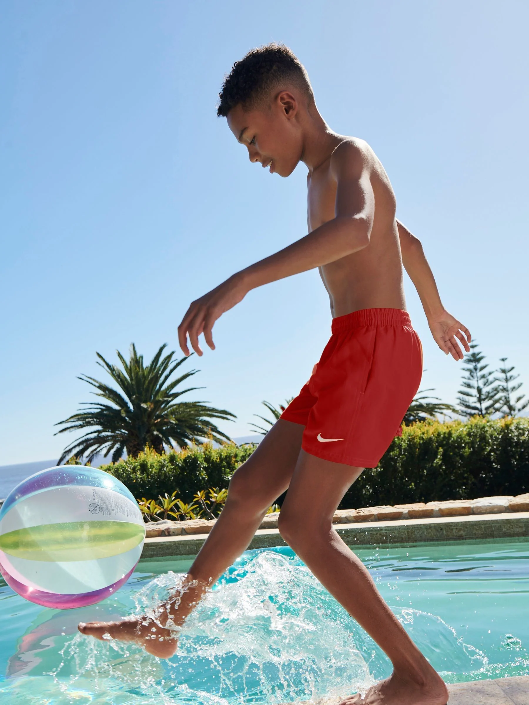 Rood - Nike - Volley zwemshort van 4 inch