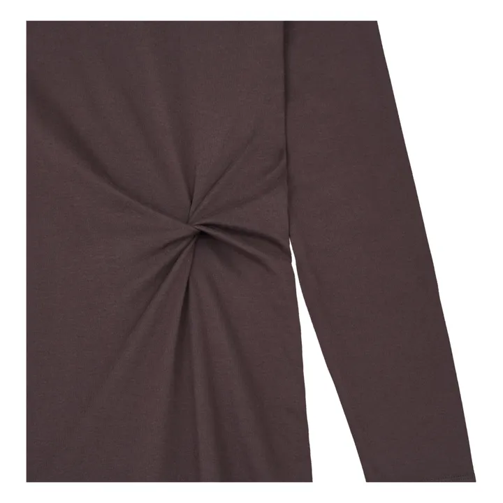 SMALLABLE BASICS Robe Longue Nouée Femme Coton Organique | Gris anthracite