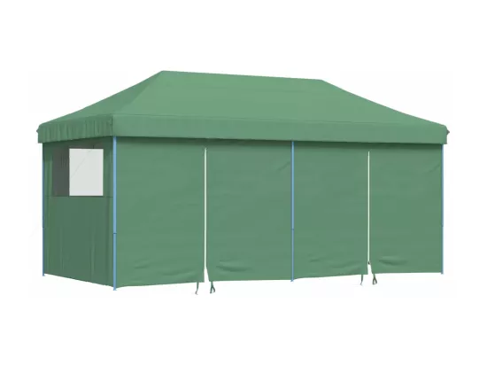 Tente de réception pliable escamotable 4 parois latérales vert