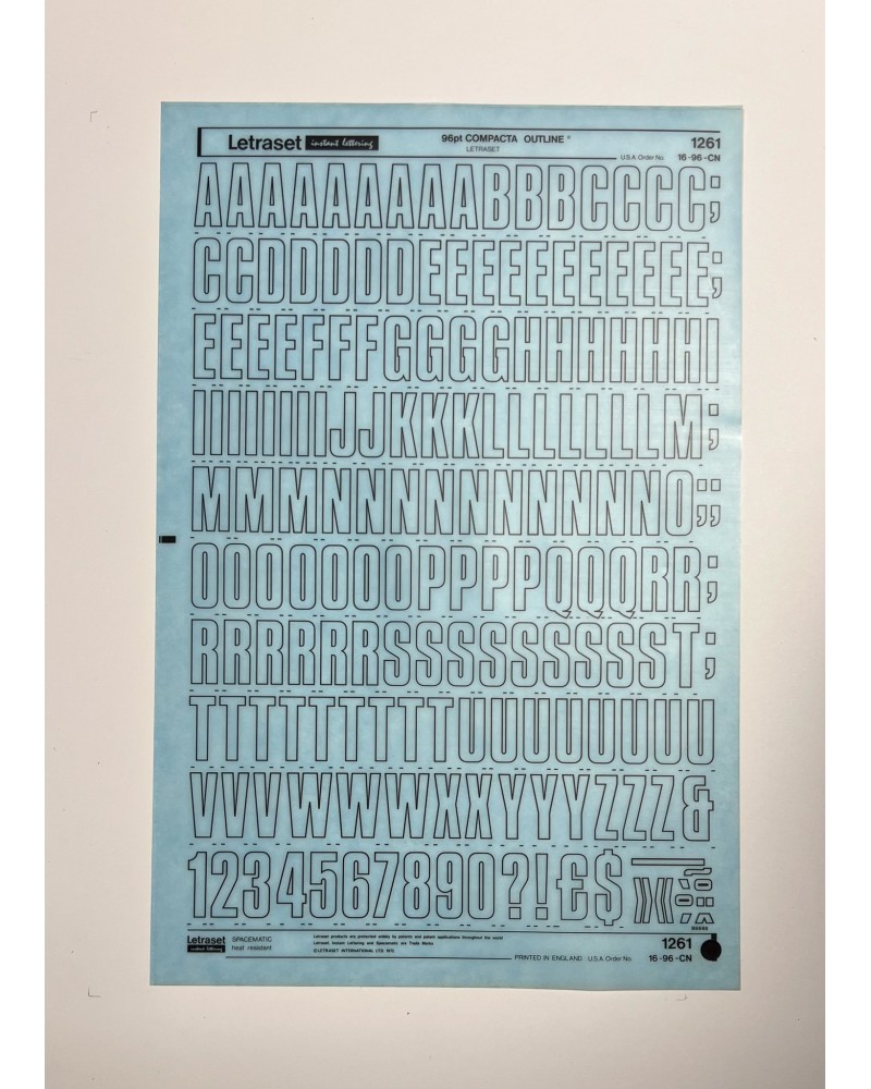 letraset-1261- COMPACTA OUTLINE - 96pt