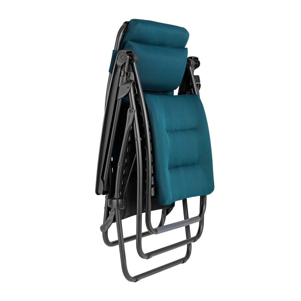 Set gepolsterte Relaxliege mit Sonnenschirm und Becherhalter RSX Clip AirComfort® Coral Blue