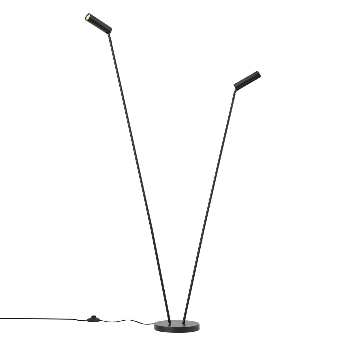 Moderne vloerlamp zwart 2-lichts GU10 35mm - Thomas
